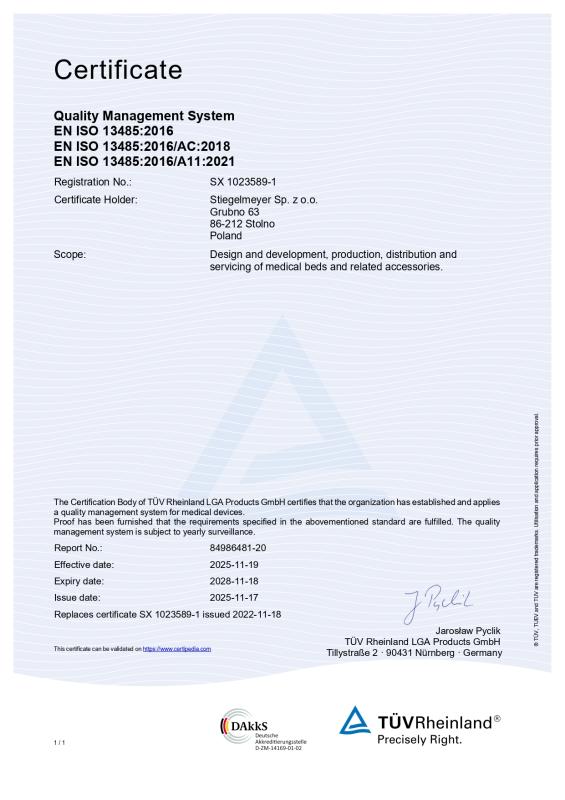 ISO 13485 до 18.11.2028 - STIEGELMEYER